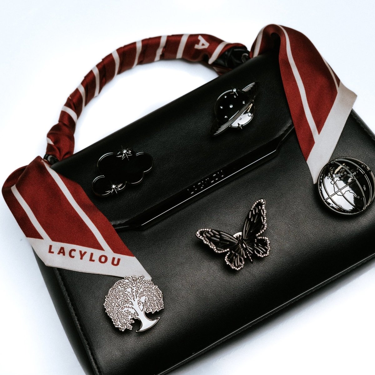 Satin Bag Scarf - Red - lacyloulondon